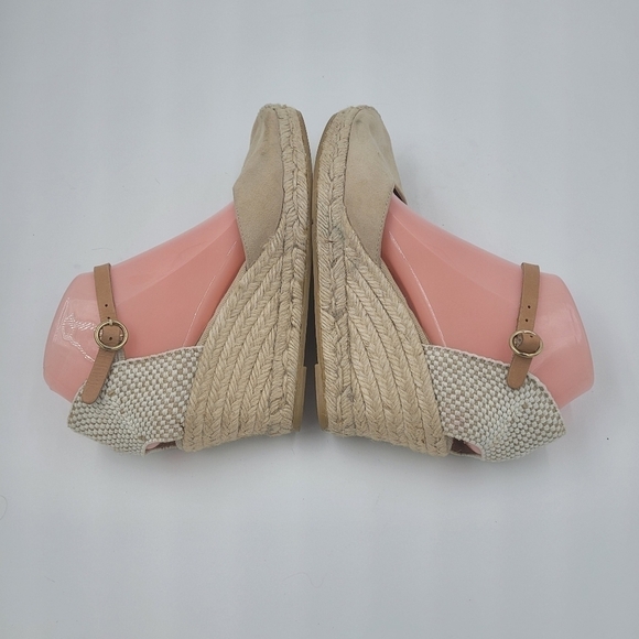 Kanna Laura espadrille wedge sandals suede and hemp size 9 new - Picture 3 of 16